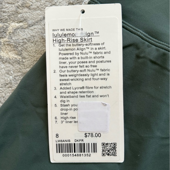 Lululemon Align High-Rise Skirt Dark Forest (NWT) - Picture 9 of 9